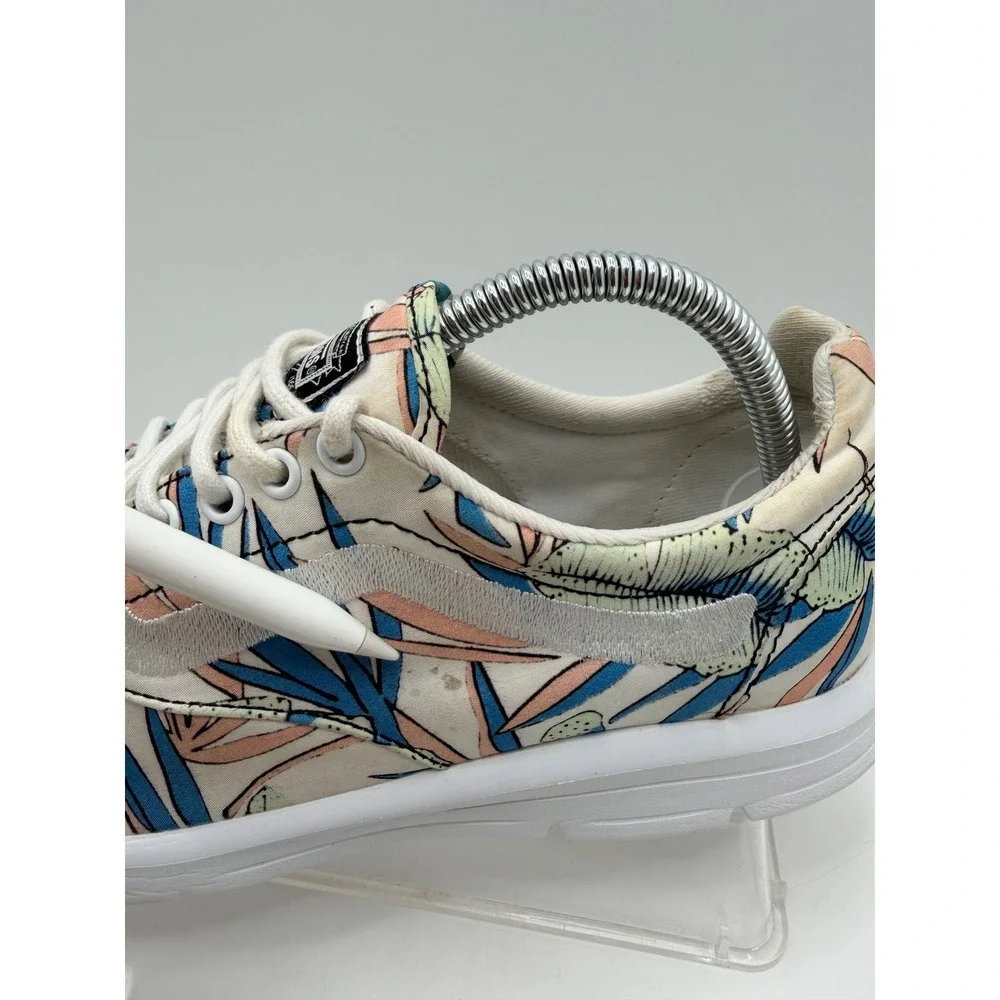 Vans Floral Tropical Low Top Sneakers Women's Size 10 Canvas Lace Up Shoes